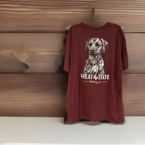 Texas A&M Aggies Men's Labrador Dog SS T-Shirt Size 2XL Maroon Double Sided Logo